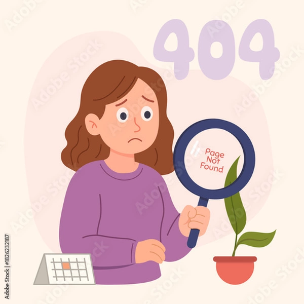 Fototapeta 404 Error Page Not Found Illustration