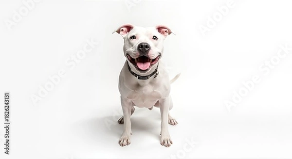 Obraz Happy White Dog Smiling at Camera.