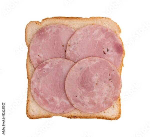 Obraz round piece of ham isolated
