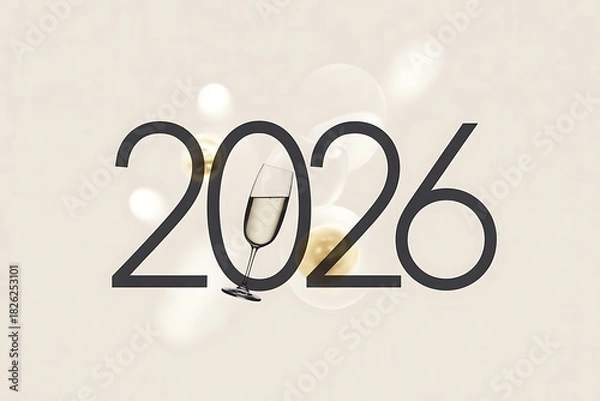 Fototapeta Toast to 2026 with festive champagne, perfect for New Year's Eve celebrations and welcoming fresh starts, ideal for party invitations and event promotions