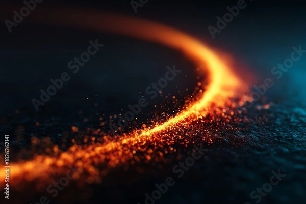 Obraz Soft spark trail forming upward arc, motivation, inspired movement