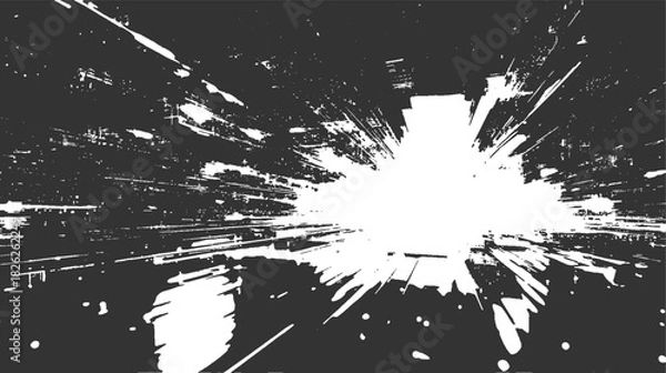 Obraz Black and white abstract explosion of light and shadow with sharp geometric shapes vector
