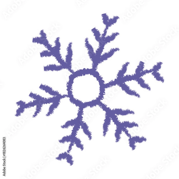 Fototapeta Unique purple snowflake design with intricate details ideal for winter themes and decorations