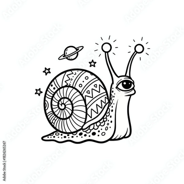 Obraz black and white snail vector image