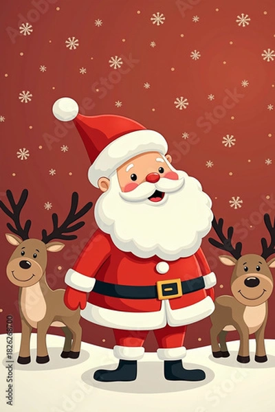 Obraz santa claus vector illustration, greeting card 