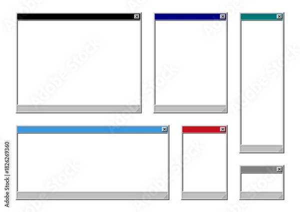 Obraz Vector retro computer frames in different sizes and colors easily streatchable