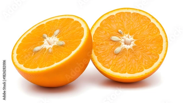 Fototapeta fresh slice of orange isolated on white background
