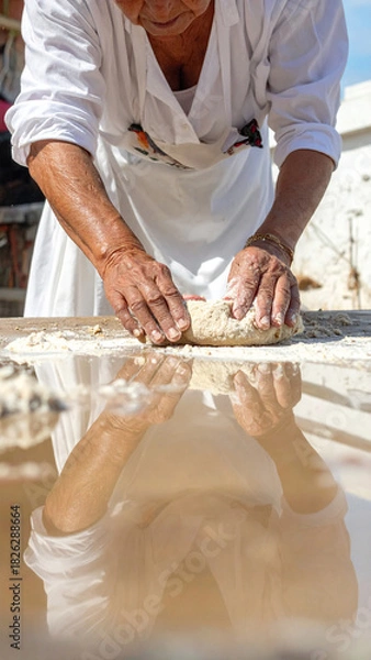 Obraz Teig zubereiten