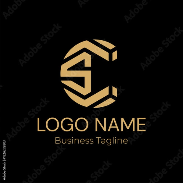 Obraz Logo Geometry Modern Gold Business Company Design Template