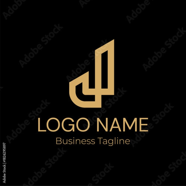 Obraz Logo Geometry Modern Gold Business Company Design Template