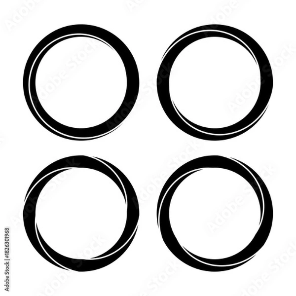 Obraz Set with circles. Rotating art lines in circle shape as symbol, logo or icon.