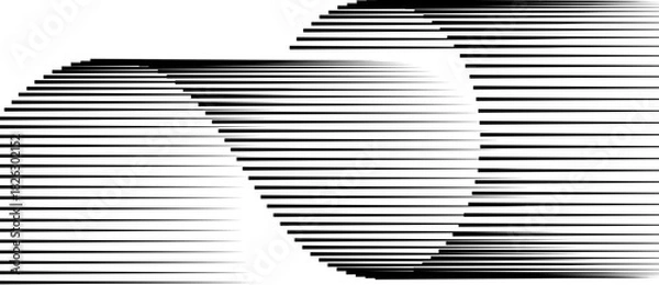 Obraz Abstract art geometric background with horizontal lines. Optical illusion with waves and transition.