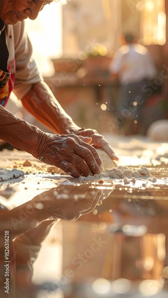 Obraz Teig zubereiten