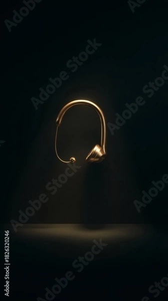 Obraz amplifier. Vintage brass megaphone with sound wave visualization, representing communication concept. product launch decks.