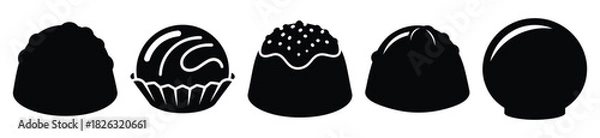 Fototapeta set of  chocolate truffle icon vector illustration isolated on white background