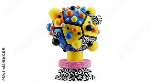 Obraz Whimsical abstract sculpture with vibrant colors and playful textures