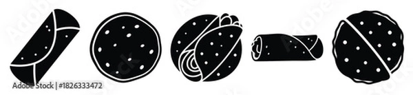 Fototapeta set of  tortilla wrap icon vector illustration isolated on white background