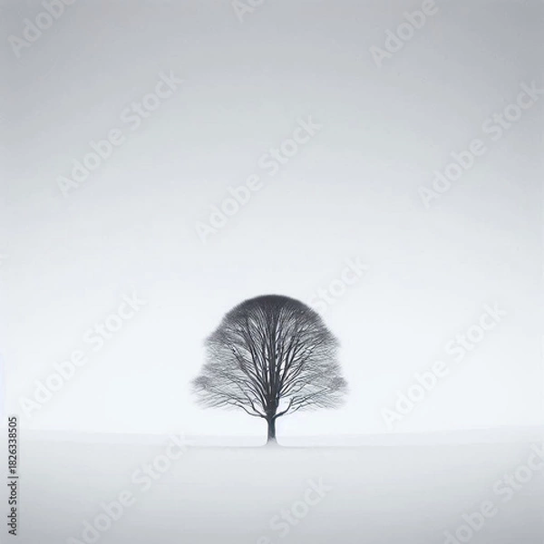 Obraz lonely tree in the fog