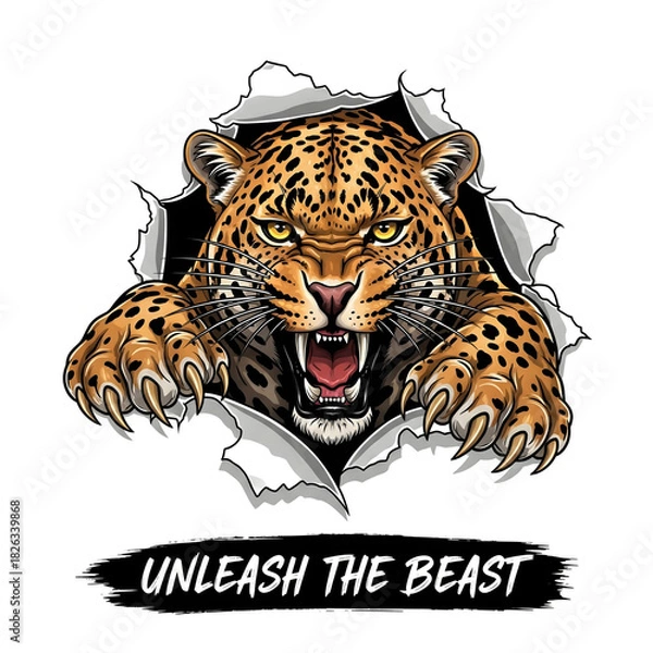 Obraz leopard mascot illustration
