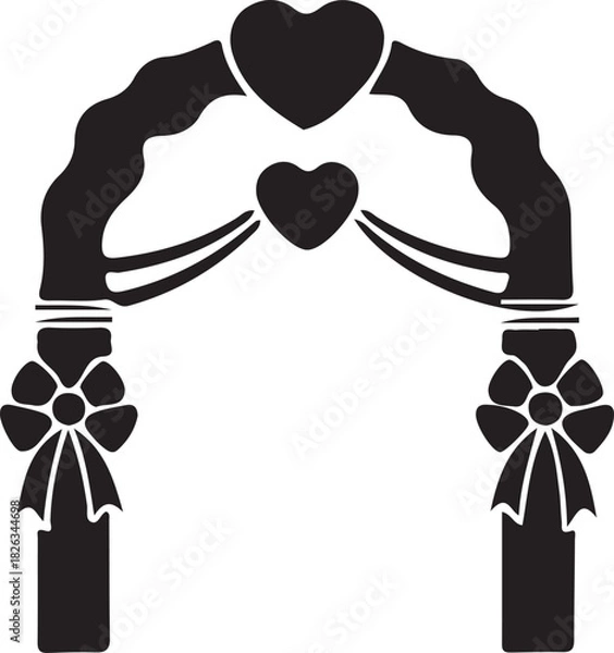 Fototapeta Heart shape arch decoration for celebration ceremonies and special occasions abstract graphic design element illustration background