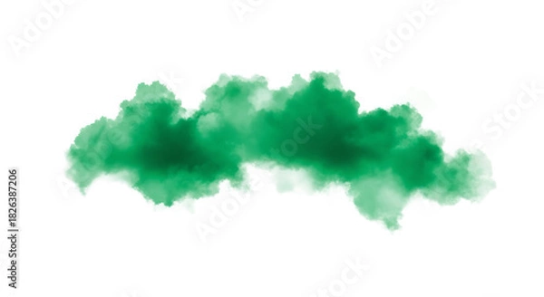 Obraz Emerald green cloud formation against a stark for design elements on transparent background