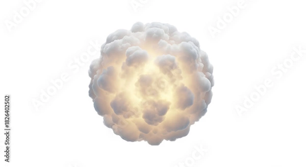 Obraz Glowing cloud formation against a black backdrop creating a celestial atmosphere on transparent background