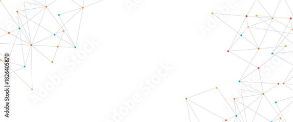 Obraz Vector abstract minimalist colorful lines and dots technology pattern geometric background