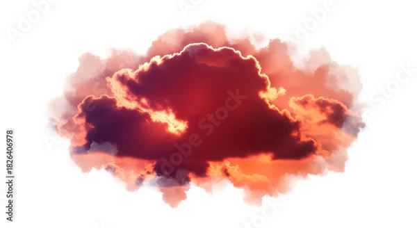 Obraz Fiery sunset cloud formation glowing with intense warm light