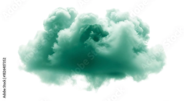 Obraz Dramatic teal cloud formation against a stark element on transparent background