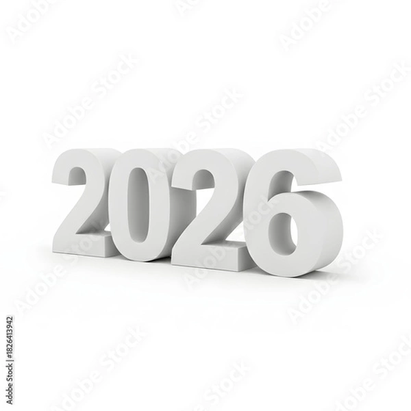 Obraz 2026 Year Number isolated in 3D