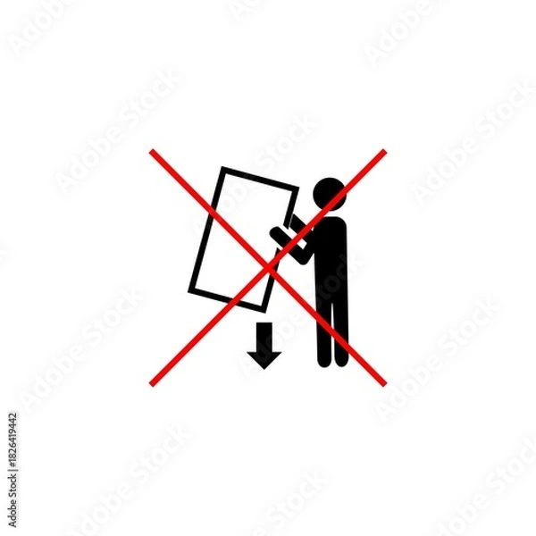 Fototapeta prohibited carrying of carg icon isolated on white background