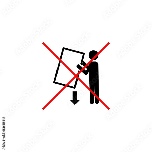 Fototapeta prohibited carrying of carg icon isolated on white background