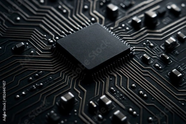 Fototapeta Electronic Microchip Macro Close-Up