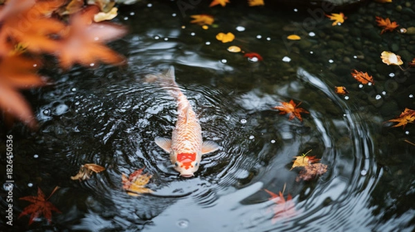 Fototapeta The gentle rustling of leaves and the splash of fish in the lake create a calming soundtrack. What do you do to fully immerse yourself in this natural retreat?