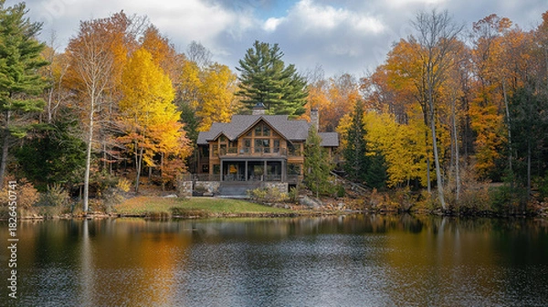 Fototapeta The gentle rustling of leaves and the splash of fish in the lake create a calming soundtrack. What do you do to fully immerse yourself in this natural retreat?