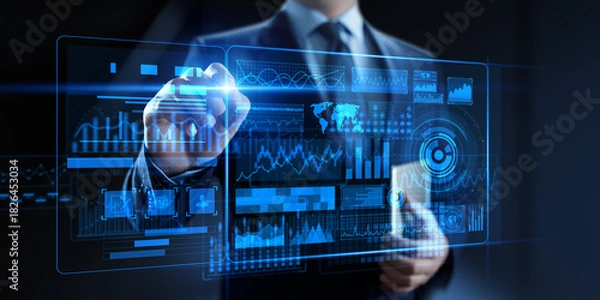 Obraz Business Intelligence and Data Analytics Management with Advanced Digital Dashboards.