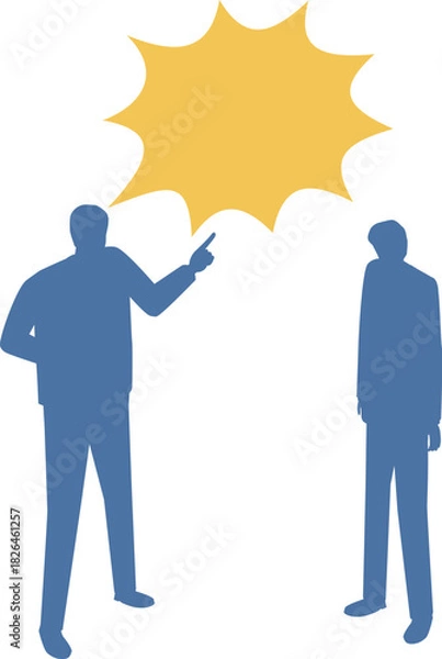 Obraz 叱責する男性のシルエット