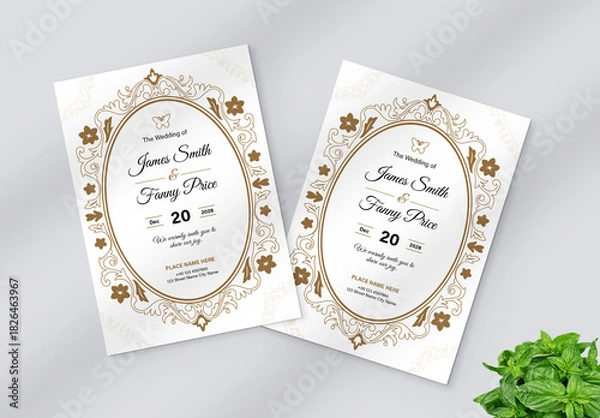 Obraz Wedding Invitation Card Layout