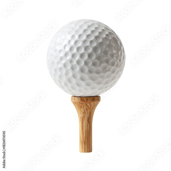 Fototapeta Golf ball on tee isolated on transparent background