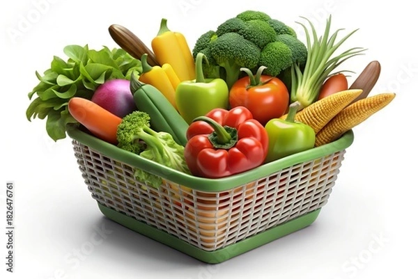 Fototapeta basket with vegetables