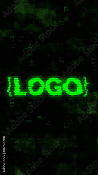 Fototapeta Glitch Logo - Vertical