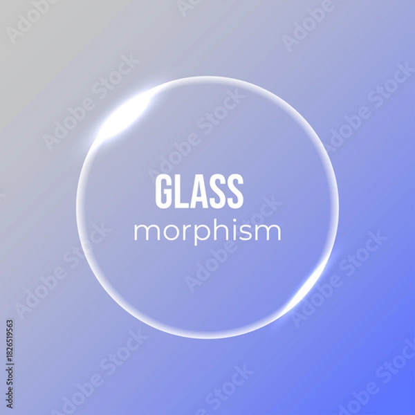 Fototapeta Vector round frame with glass effect and text