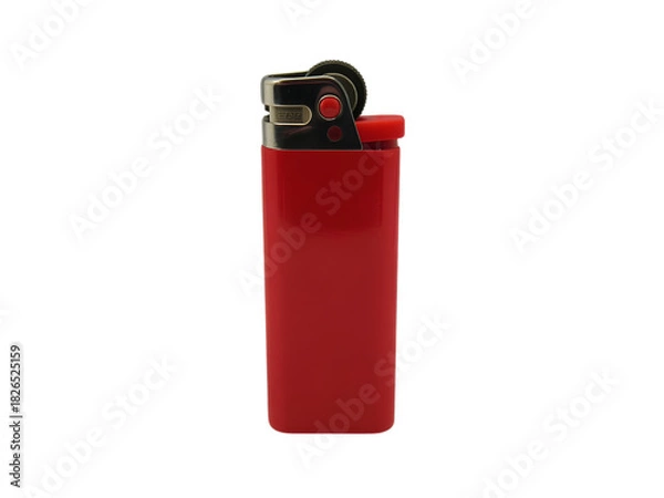 Fototapeta Red disposable lighter isolated on transparent background