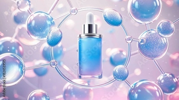 Obraz Transparent molecule of irregular round shape in pink