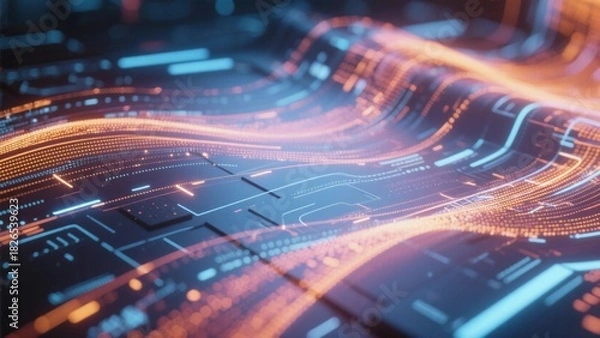 Obraz Abstract ray background picture of science and technology theme