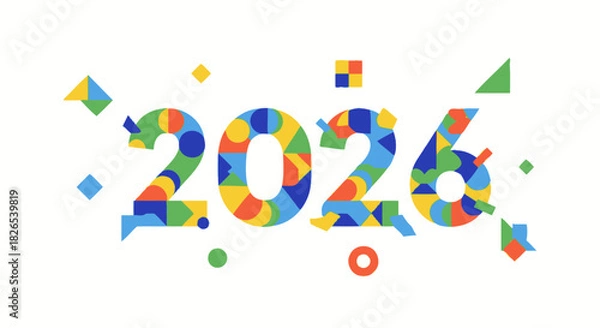Obraz Colorful abstract number 2026 isolated on