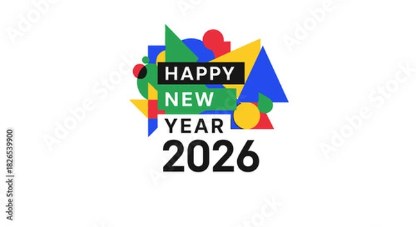 Obraz Happy new year 2026 greeting card design isolated on
