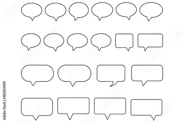 Fototapeta set of speech bubbles,
Speech Bubble Icon Set,
20 Minimalist Line Art Designs