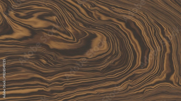 Obraz Abstract Wood Grain Texture Background with Flowing Lines and Natural Pattern in Brown and Dark Brown, Ideal for Graphic Design and Surface Design
