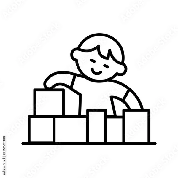 Obraz Kids playing with blocks